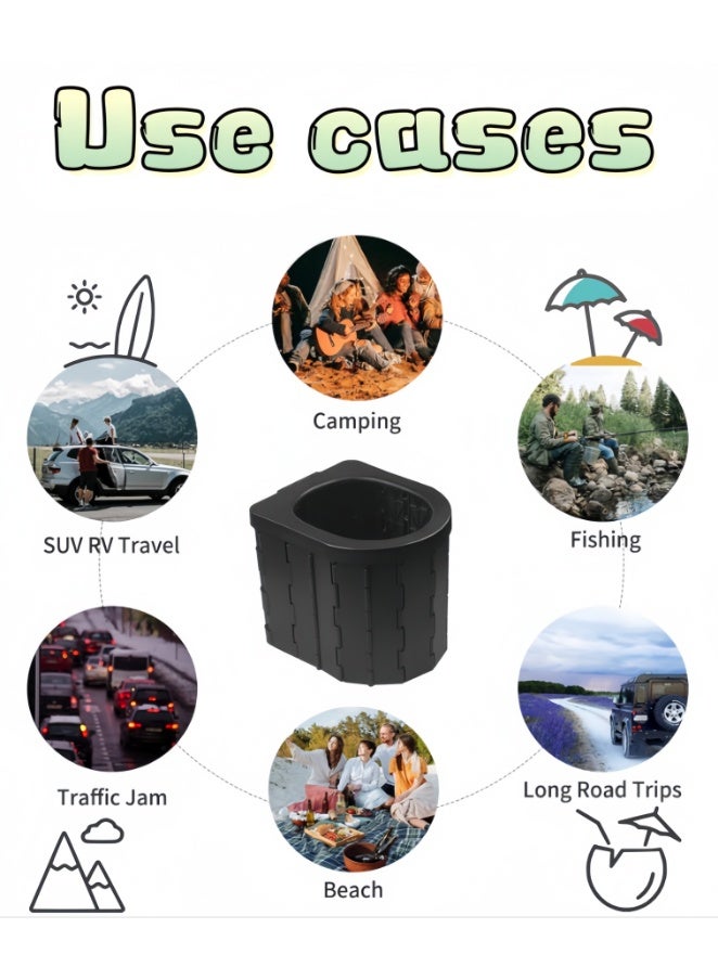 Portable Toilet, Outdoor Camping Toilet Fishing Toilet Camper van Toilet Collapsible Toilet Bucket Portable Loo Camping Loo Camping WC (Grey) - Image 5